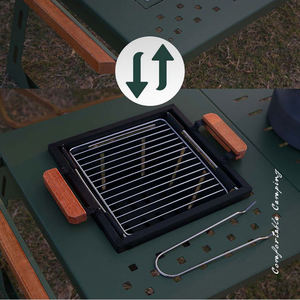 Table de barbecue pliante multifonction en acier au carbone Chanodug IGT-7164-7165 pour la randonnée, très vendue, grande taille, verte - Product Image 6
