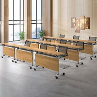 Bureau de travail extensible moderne de 1,4 m avec roulettes, design pliable pour la maison, le bureau, l'école, la formation