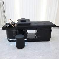 Mobilier pour salon de coiffure Lit de lavage noir complet Lit de shampooing de traitement de tête de style thaïlandais moderne avec circulation d'eau