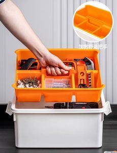 2 Layer Stackable <b>Tool</b> <b>Box</b> Plastic <b>Storage</b> <b>Box</b> Compartment <b>Storage</b> Bins Organizer Desktop Sundries Organizer Heavy Duty - Product Image 3