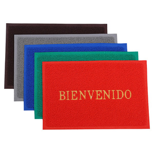 <b>Custom</b> Embroidered <b>Doormat</b> Bienvenido Polyester Rectangle Indoor Welcome Mat Factory Wholesale - Product Image 2
