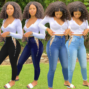 بنطلون جينز نسائي مثير بتصميم عصري مع شعار مخصص، ملابس نسائية أمريكية بعلامة تجارية مخصصة - Product Image 1