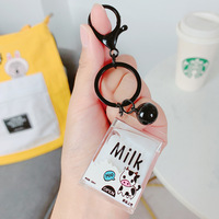Mini porte-clés Boba personnalisé, Carton de lait liquide