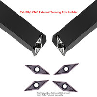 Porte-outil de tournage CNC SVUBR 95 degrés pour tournage externe, porte-outil à plaquettes VBMT 40CrMo HRC 40-45 pour usinage par tournage