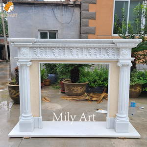 Mantel de Chimenea de Mármol Blanco MILY, Estilo Francés, Tallado a Mano de Alta Calidad, Personalizable, Decoración para el Hogar en <span class=keywords><strong>Venta</strong></span> - Product Image 5