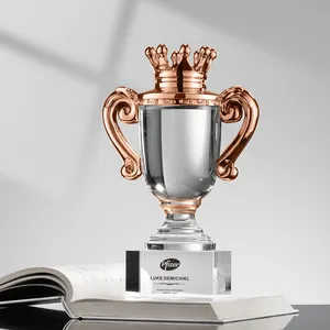Hochwertige K9 Crystal Glass Trophy Basketball League Champion Award Crown Crafts Trophy