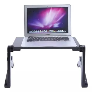 Стол для ноутбука Регулируемый алюминиевый, эргономичный портативный столик-поднос для телевизора, компьютера, с ковриком для мыши