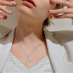 Collares con Colgante <span class=keywords><strong>de</strong></span> Plata <span class=keywords><strong>de</strong></span> Ley 925 al <span class=keywords><strong>por</strong></span> Mayor, con Letras 'I Love You Forever', para Niñas y Perros, Joyería Conmemorativa - Product Image 3