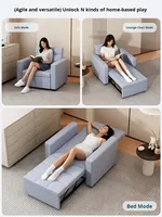 Sofá Cama Modular Plegable Nuevo Modelo 2025 para Salas Pequeñas Juego Multifuncional Estructura de Metal Cama Individual Tela Moderna Extensible