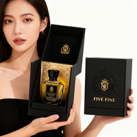 Boîte cadeau de luxe vide pour flacons de parfum 30ml/50ml/100ml, boîte cosmétique en papier noir couché avec fermeture magnétique