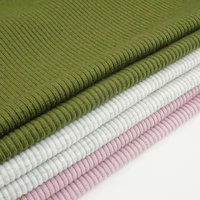 Tejido de punto acanalado elástico 3x2 de microdiamante, poliéster, spandex y rayón, de color liso, para ropa y alfombras de bebé