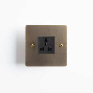 Panneau rétro en laiton standard américain CE 110V laiton moleté bascule hôtel personnalisé interrupteur mural électrique gradateur - Product Image 4