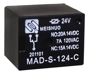 MAD-S-124-C 0.6W 5 Pin 24volt 20 AMP Auto 12V Universal Power PCB Electronic Automotive Motor <b>Relays</b> - Product Image 1