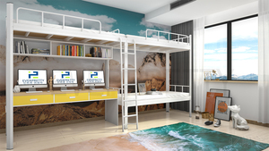 Heavy Duty thép kim loại đôi Loft giường ký túc xá dành cho người lớn kim loại bunk Loft giường với cầu thang - Product Image 4