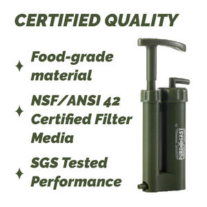 Purificateur d'eau extérieur portable Source d'alimentation manuelle à 3 étapes pour un usage personnel - Product Image 5