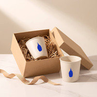 Tasse en céramique de style café spécialisé, avec logo personnalisé imprimé, tasse à eau en faux papier, tasse portable mate sans poignée