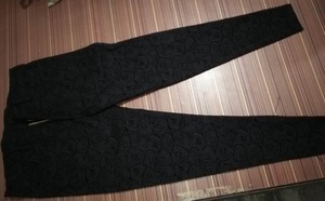 Denim noir Troupeau Pantalon Bleu Denim Flocage Pantalon Dames Flocage Legging - Product Image 6