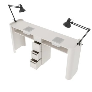 JINCHENG Venta Directa de Alta Calidad Salón de Manicura Mesa Luz de Lujo Marco de Metal y Silla de Dos Asientos <span class=keywords><strong>Manicurista</strong></span> Workben - Product Image 6
