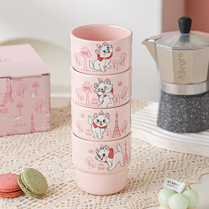 Juego de 4 Tazas Apilables de Cerámica Stitch, Tazas de Porcelana con Dibujos Animados para Café, Agua, Té, Regalo para el Hogar - Product Image 4