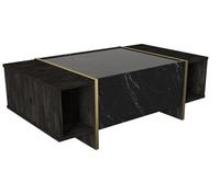 Meja Kopi Modern Veyron Desain Mewah Eksklusif dari Dekorister Chipboard, Marmer Rebab untuk Ruang Tamu, Garansi 2 Tahun, Terbaik dari Turki