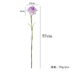 ดอกคาร์เนชั่นประดิษฐ์ ดอกไม้ผ้าไหม สีขาว สีม่วง สีชมพู สัมผัสธรรมชาติ สไตล์นอร์ดิก ตกแต่งบ้าน ของขวัญวันแม่ - Product Image 5