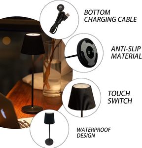 Lampes de table LED sans fil rechargeables pour restaurant, lampe de table sans fil à piles, lampe de bureau nordique, commande tactile, décoration intérieure - Product Image 5