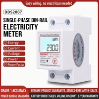 YXQZN Meter kWh Mini Mikro-track DDS2007 Satu Fasa untuk Rumah Pintar, Pemasangan di Rel, 60/80A, Dapat Direset, Kompak, 220V, Sewa