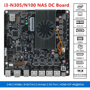 Placa base NAS de 6 bahías 12th 2,5 N100 DC <span class=keywords><strong>Power</strong></span> 2xM.2 NVMe 6xSATA3, 0 PCIE X1 DDR5 4x 1, placa base LAN G 17X17 <span class=keywords><strong>mini</strong></span> <span class=keywords><strong>ITX</strong></span> - Product Image 3