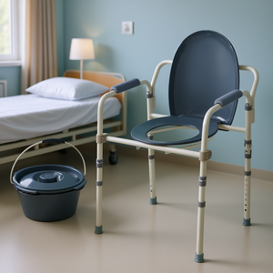 7 niveaux réglable hauteur 5.8L amovible seau chevet commode chaise 350 LBS capacité rehaussé siège de toilette adultes personnes âgées modèle - Product Image 2