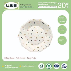 لأمازون صحن كيك ثماني الأضلاع 9 بوصة شرائط ملونة زينات حفلات الزفاف عشاء منزلي متين - Product Image 5