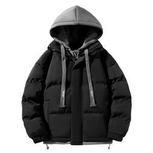 Veste matelassée chaude personnalisable avec logo pour adolescents (garçons et filles), effet deux-en-un, hiver, style universitaire, pour couples, à <span class=keywords><strong>capuche</strong></span>, épaisse, unisexe, manteau d'extérieur - Product Image 6