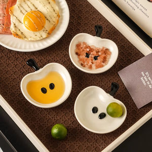 Juego de Tazones de Cerámica con Forma de Manzana para Salsas, Plato Creativo para Salsa de Soya e Ingredientes Secos, Tazones para Servir en Casa, Accesorios de Cocina, Regalos - Product Image 6