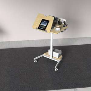 V-крепление Запираемая газовая пружина фиксированная + флип Двухзонный Настольный мобильный ноутбук стол с грузовой стойкой шасси 10 кг/22 фунта VM-FA105 - Product Image 4