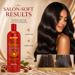 Moisture and Shine Argan Oil <b>Shampoo</b> Gently Cleanses and Strengthens Textured Curly Coily Hair 20 oz - Product Image 3