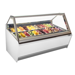 Table de travail de salade d'affichage de congélateur de crème glacée réfrigérée commerciale d'acier inoxydable Freshnow - Product Image 1