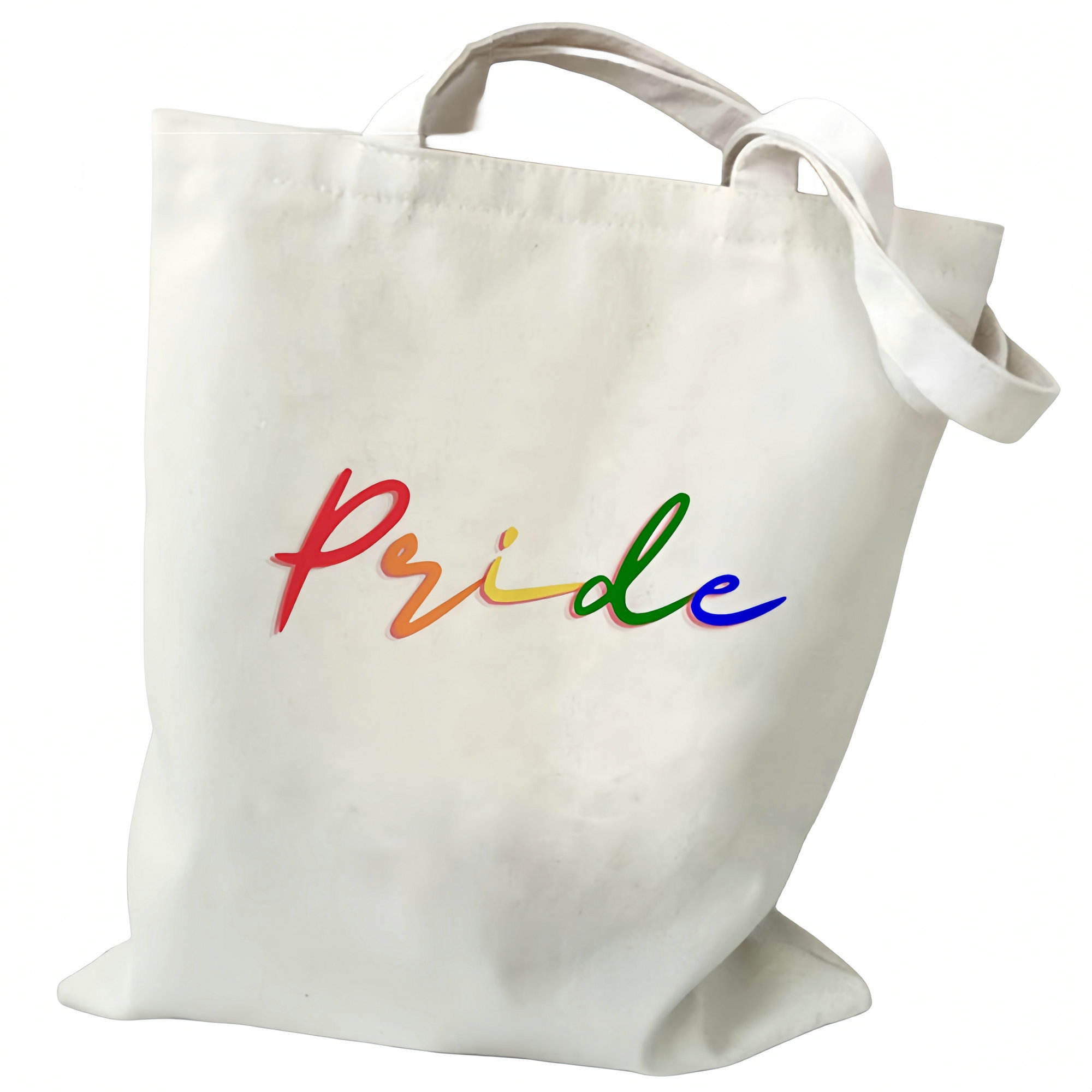 Custom LGBT Pride Rainbow Flag Shopper Printed Canvas Tote Bag