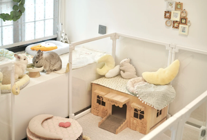 Valla Moderna para Perros de Interior, Segura, Portátil, Impermeable, de Plástico con Vista Parcial, Valla Plegable de Acrílico para Mascotas - Product Image 6