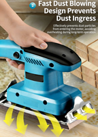 Ponceuse électrique portable 300W à vitesse variable, sans poussière, mini-outil rotatif pour le ponçage et le polissage des murs, 220V
