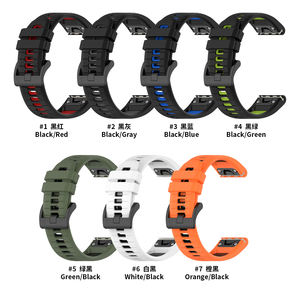 Bracelets de poignet en silicone de qualité supérieure RYB bicolores pour Garmin Insintct 2 Forerunner 955 <span class=keywords><strong>Fenix</strong></span> <span class=keywords><strong>7</strong></span> <span class=keywords><strong>Epix</strong></span> 2 20 mm 22 mm 26 mm - Product Image 5