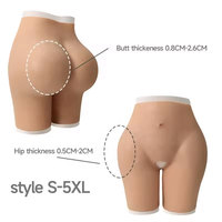 Grosses tailles : Culotte rehausseuse de fesses en silicone avec rembourrage épais pour un effet fessier rebondi et un rehaussement des hanches