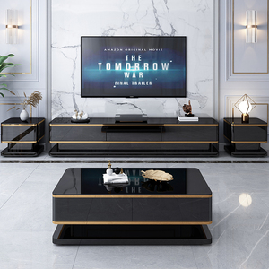 Set di Mobile TV e Tavolino <span class=keywords><strong>da</strong></span> Caffè in Stile Nordico di Lusso, Tavolino <span class=keywords><strong>da</strong></span> <span class=keywords><strong>Salotto</strong></span> con Cassetto per Hotel - Product Image 1