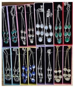 Premium <b>Handmade</b> Zinc Alloy Natural Stone Teardrop Gemstone <b>Necklace</b> for Women Classic Elegant Design Office Casual Party Wear - Product Image 2