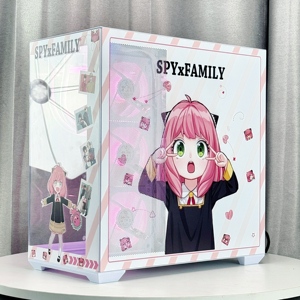 ポータブルATXマザーボードミッドタワーSPY家族アーニャ垂直コンピュータケースメタルクールコンピュータケース - Product Image 6