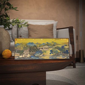 邱英骑马郊游复制品新中式桌面摆件适合办公室和书房手工黄铜装饰高级收藏品 - Product Image 1