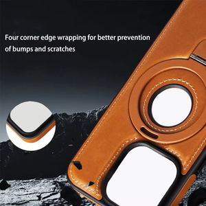 Funda Protectora para Celular GSCASE, Funda Trasera de Cuero PU al por Mayor para iPhone 15 Pro Max <span class=keywords><strong>16</strong></span> Pro 14 con Soporte de Anillo - Product Image 3