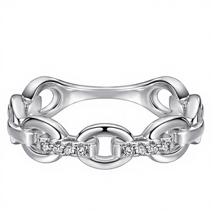 แหวนเงินแท้ 925 ชุบโรเดียม ประดับเพชรคิวบิกเซอร์โคเนีย สไตล์วินเทจ สำหรับงานแต่งงานและงานปาร์ตี้ สำหรับผู้หญิง - Product Image 1