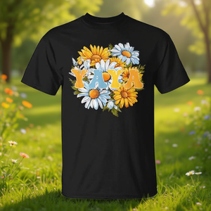 T-shirt Yaya Retro Flowers, cadeau pour la fête des mères, cadeau pour grand-mère, noir - Product Image 3