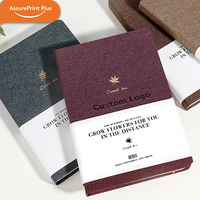 Carnet de notes A5 personnalisé en cuir PU cousu, couverture rigide en tissu vintage, détachable, papier épais pour réunions de bureau