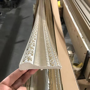 Moldura Decorativa de Madera Estilo Moderno, Moldura Colonial de MDF y PS, Moldura de Cornisa, Tamaño 9/16\"x 2-5/8\" - Product Image 1