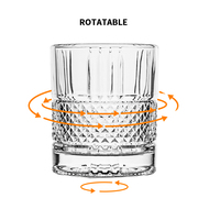 Kostenlose Probe: Klassische Kristall-Whiskygläser mit Gravur, drehbarer Tumbler, bleifrei, luxuriös für den Hausgebrauch und als Geschenk